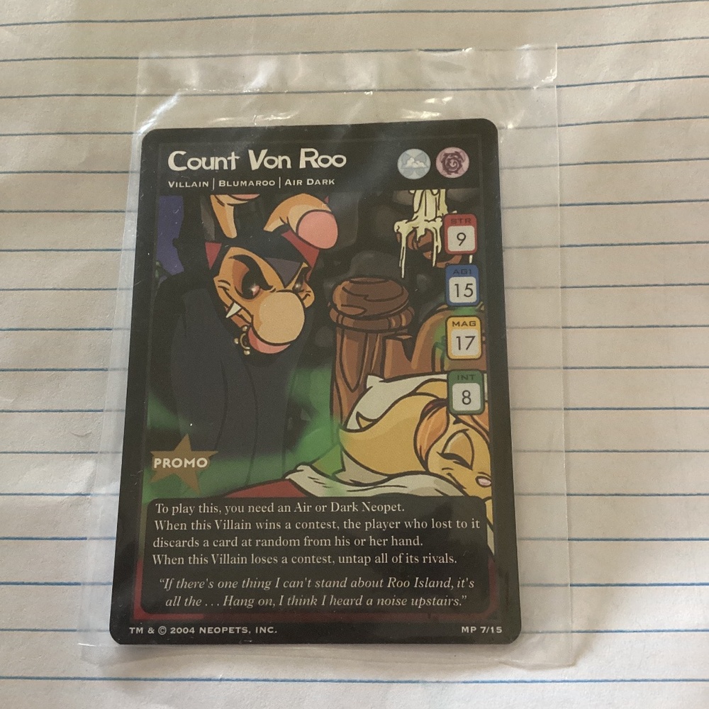 Neopets COUNT VON ROO Promo Card #MP 7/15 2004 Sealed
